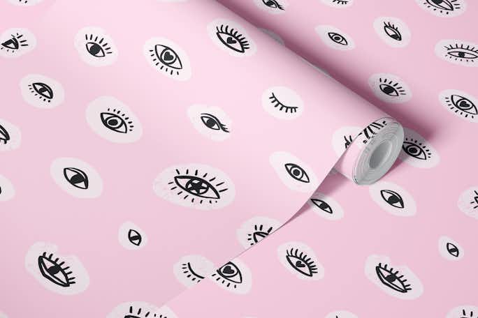 Pink eyeswallpaper roll