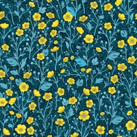 Buttercups, yellow and blue carta da parati