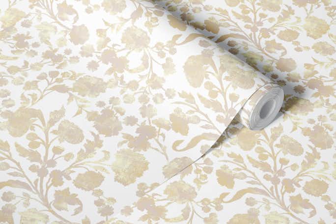 Textured sunny yellow floralwallpaper roll