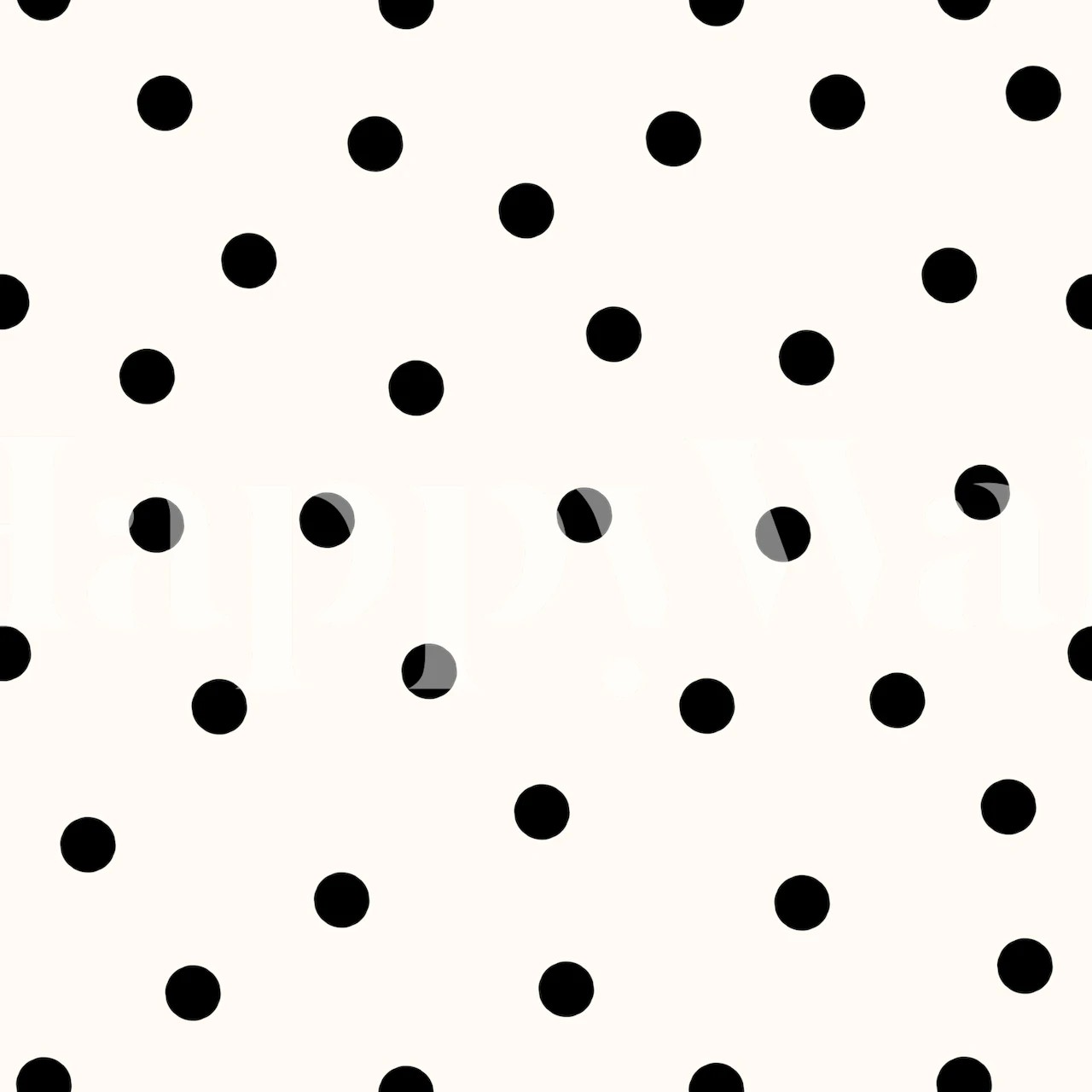 Black dots pattern on a white background wall mural