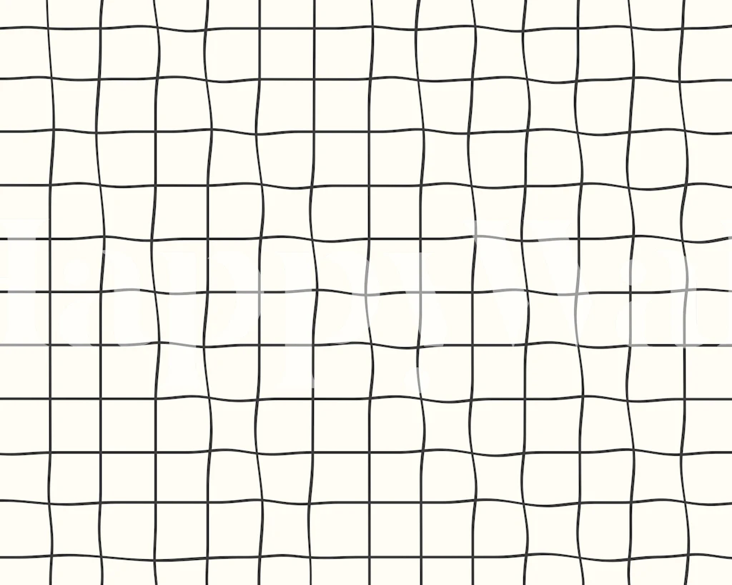 Wavy black grid pattern on creamy beige background wallpaper