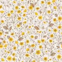 Buttercups, yellow and brown tapete