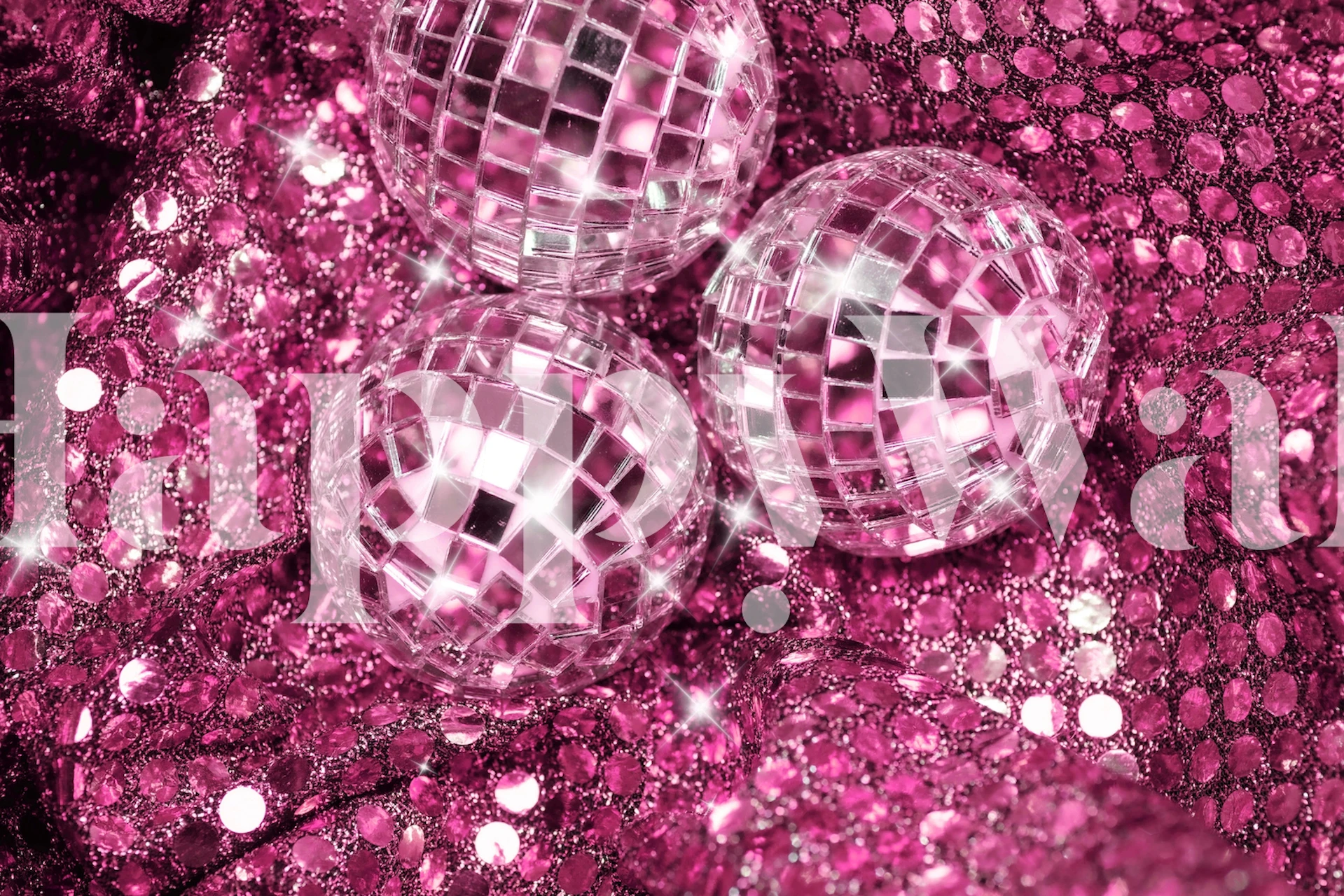 Disco balls wallpaper in a stylish room