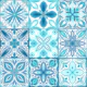 Ornate tiles in blue and white