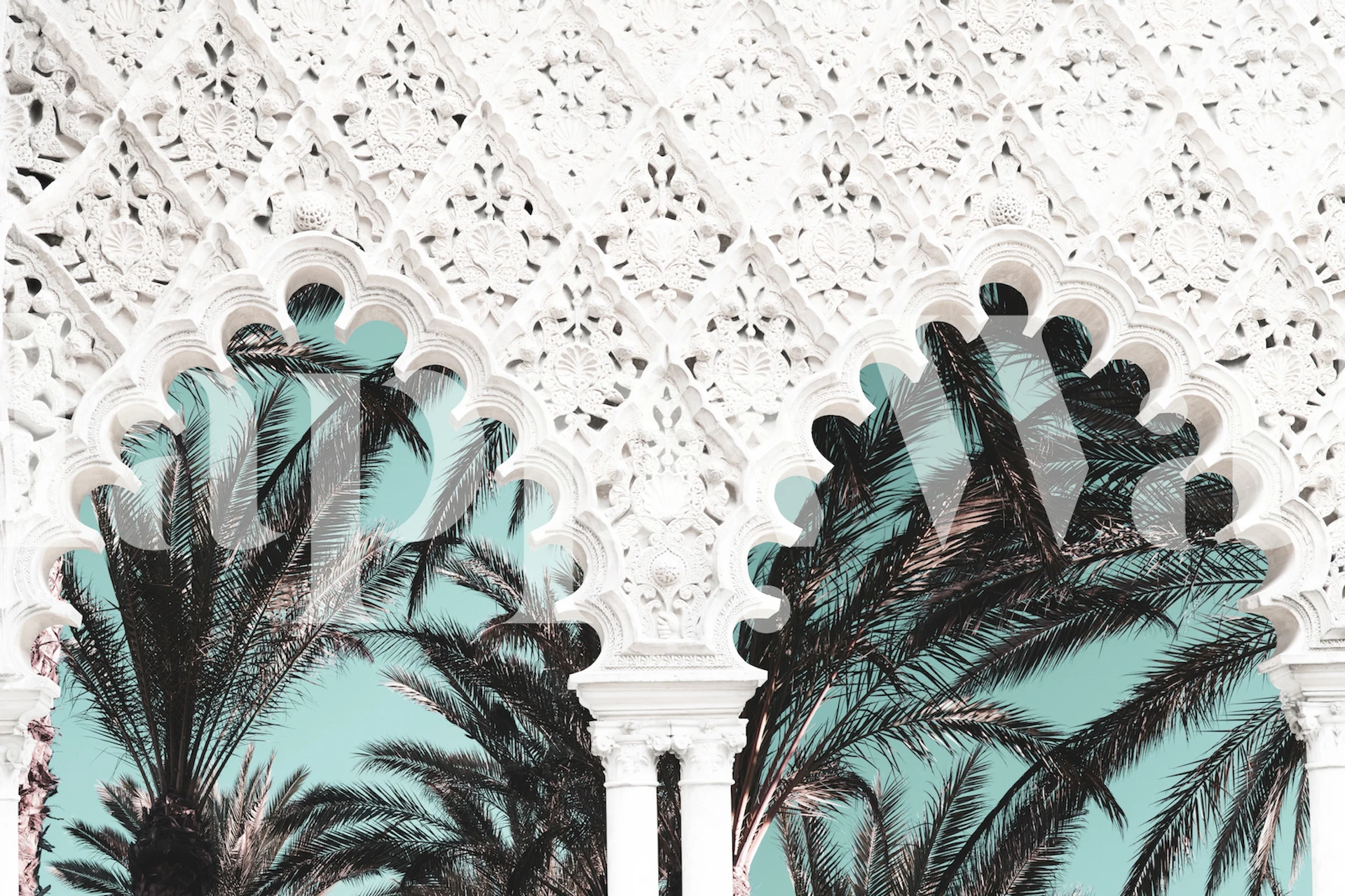 Palm Dream Arches 1 tapetti huoneessa