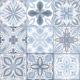 Ornate tiles, neutral blues