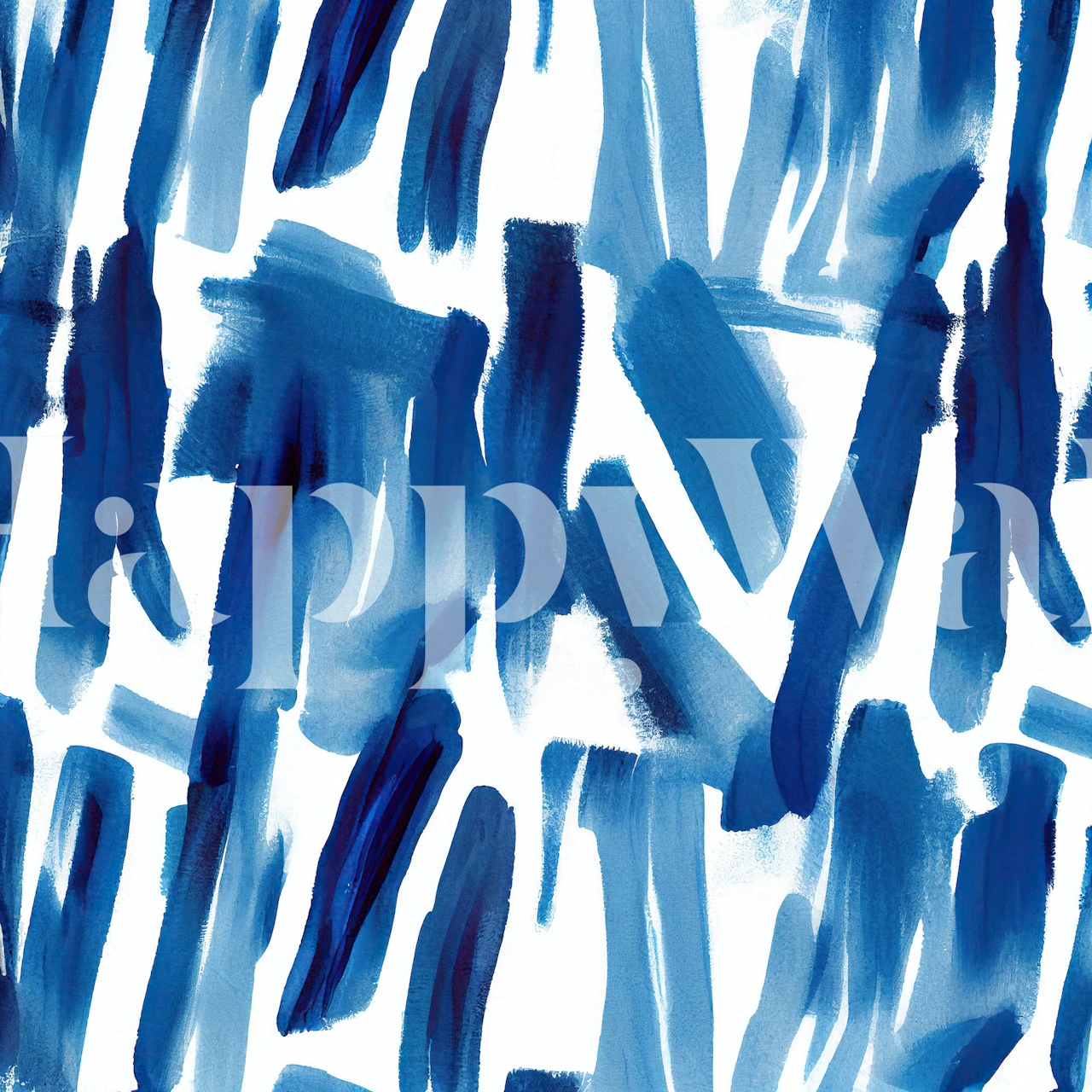 Blue Paint Strokes wallpaper in a room