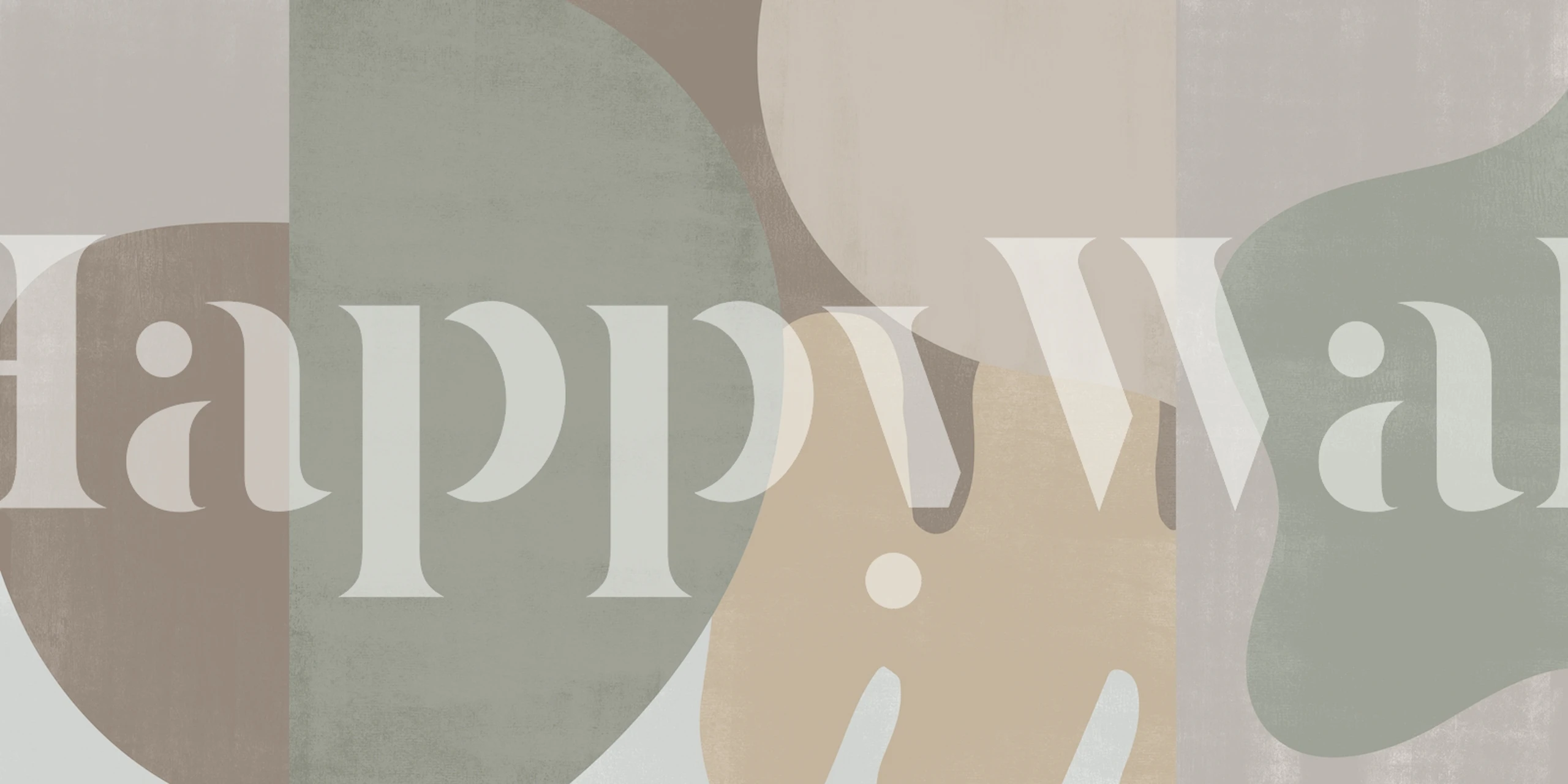 Abstract sand wallpaper with muted green, beige, and gray shapes