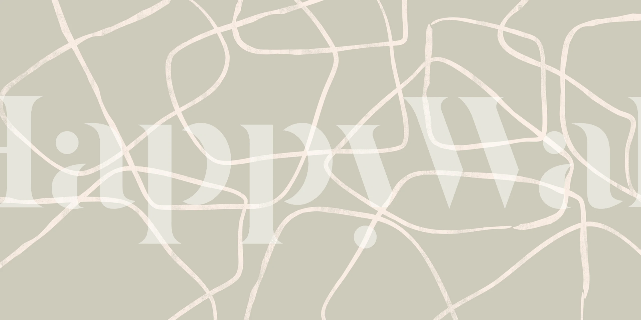 Abstract Shapes Beige and Sand wallpaper in a room