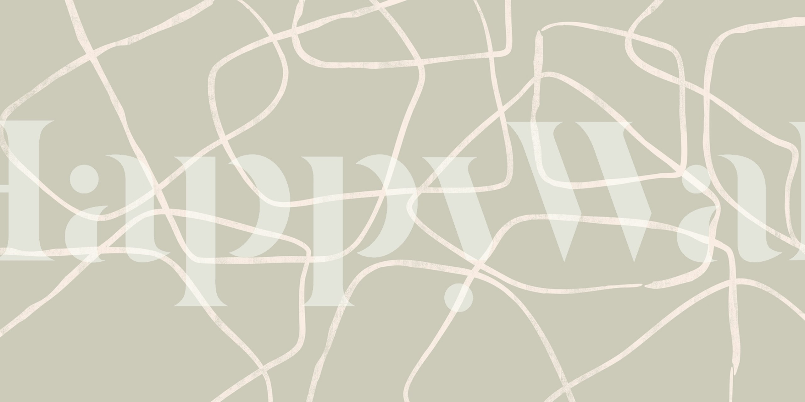 Abstract Shapes Beige and Sand wallpaper in a room