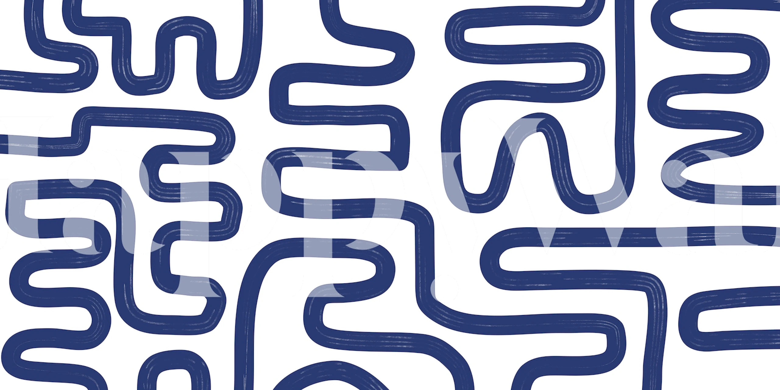 Abstract Line Blue wallpaper in a room