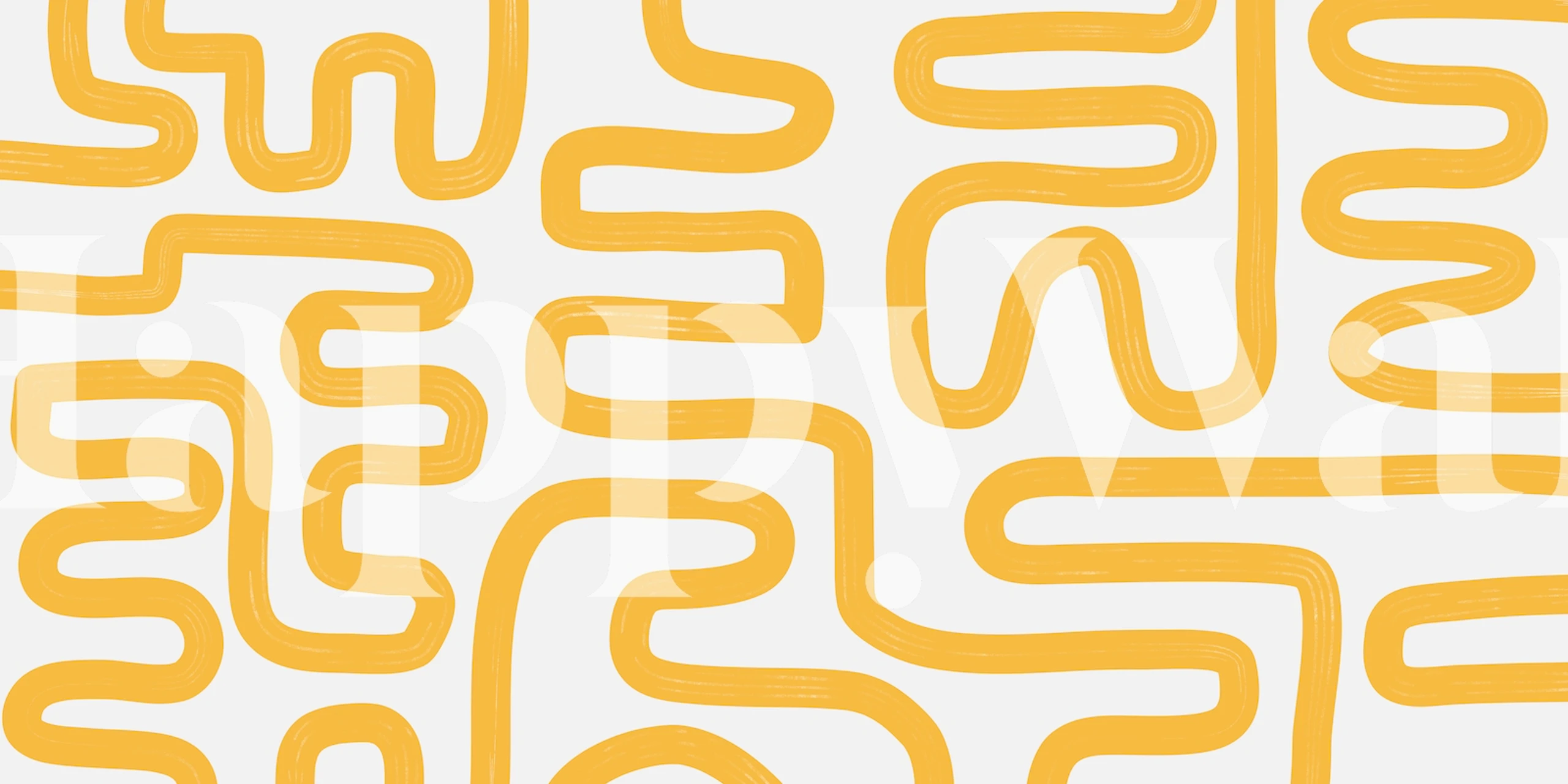 Yellow abstract line pattern wallpaper