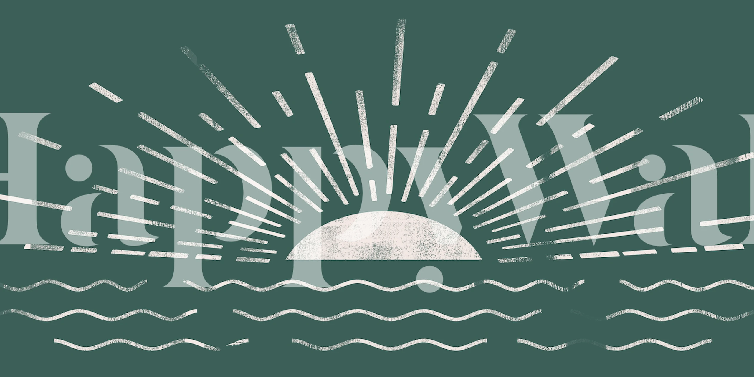 Lato Zachód słońca Zielony Vintage design tapety