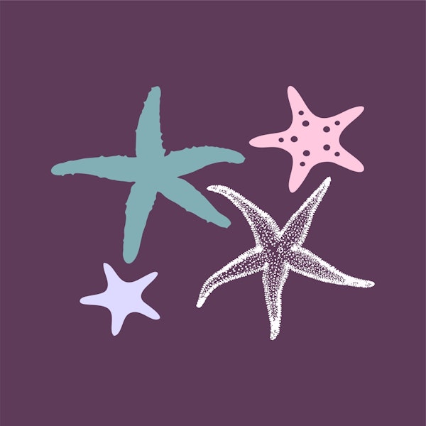 Dark Violet Sea Stars Pattern