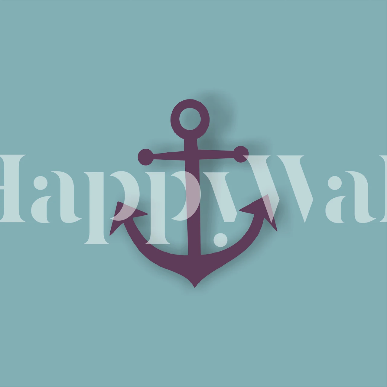 Mint green anchor illustration on a solid background wallpaper