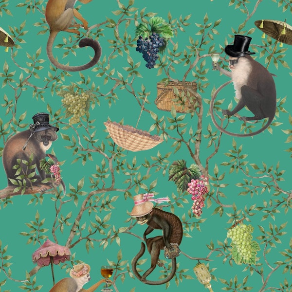 Monkeys Chinoiserie Jungle 1
