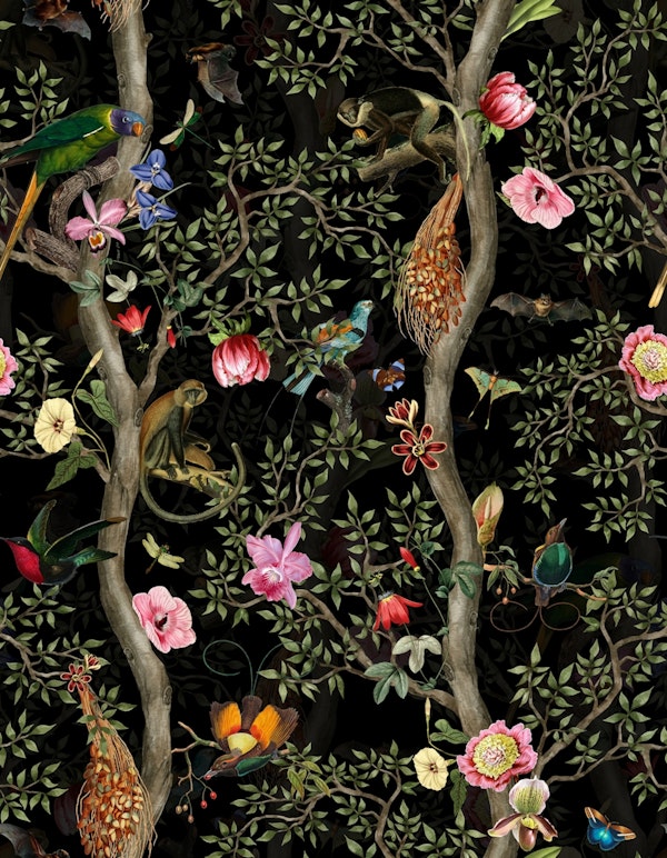 Vintage Chinoiserie Night Garden