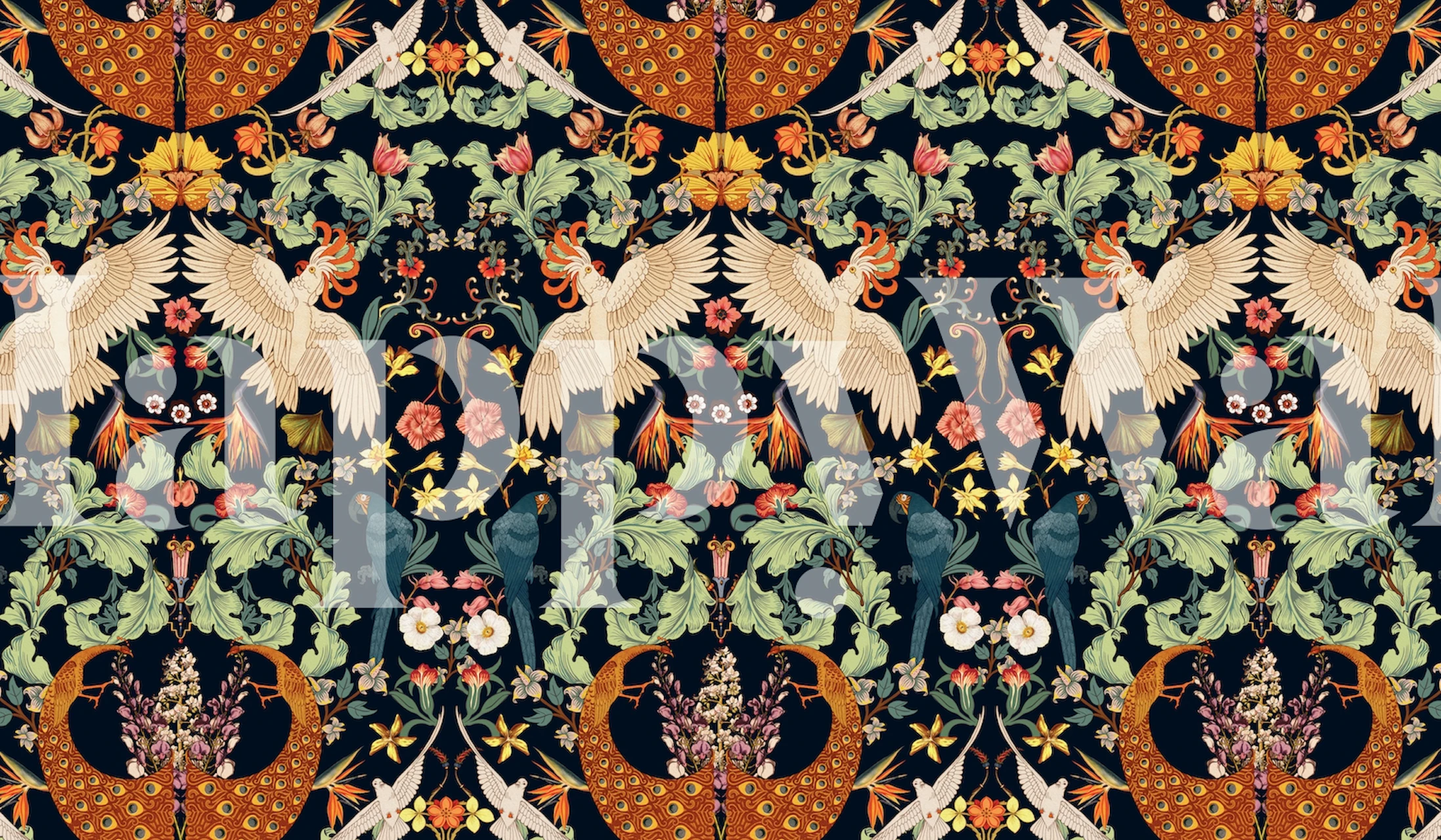 Victorian Midnight III wallpaper design in a room