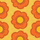 70s Flower Yellow - Mid-century Floral