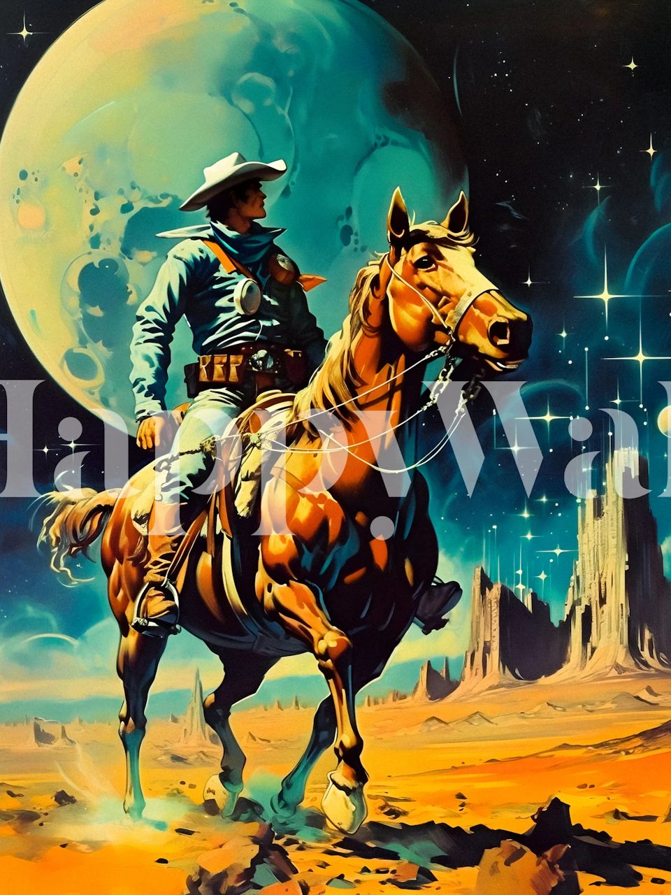 El papel pintado The Space Cowboy en una habitación elegante