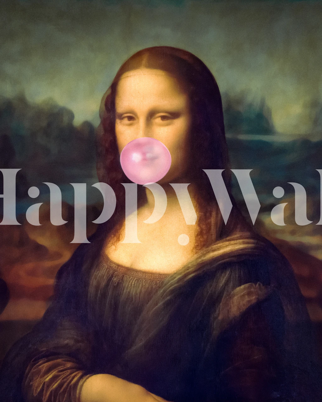 Sassy Mona Lisa wallpaper in a room