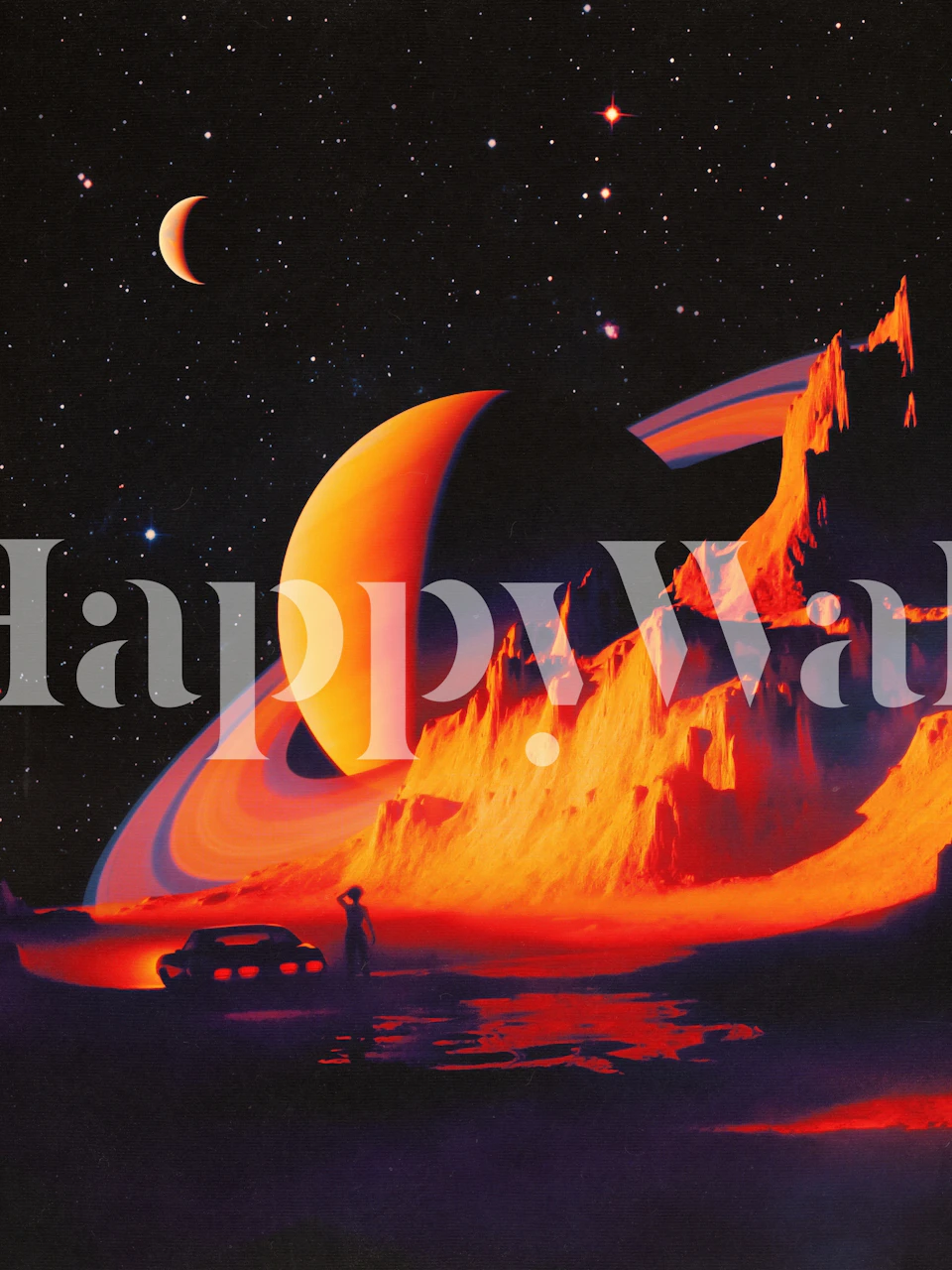 Strange Landscape wallpaper in a room