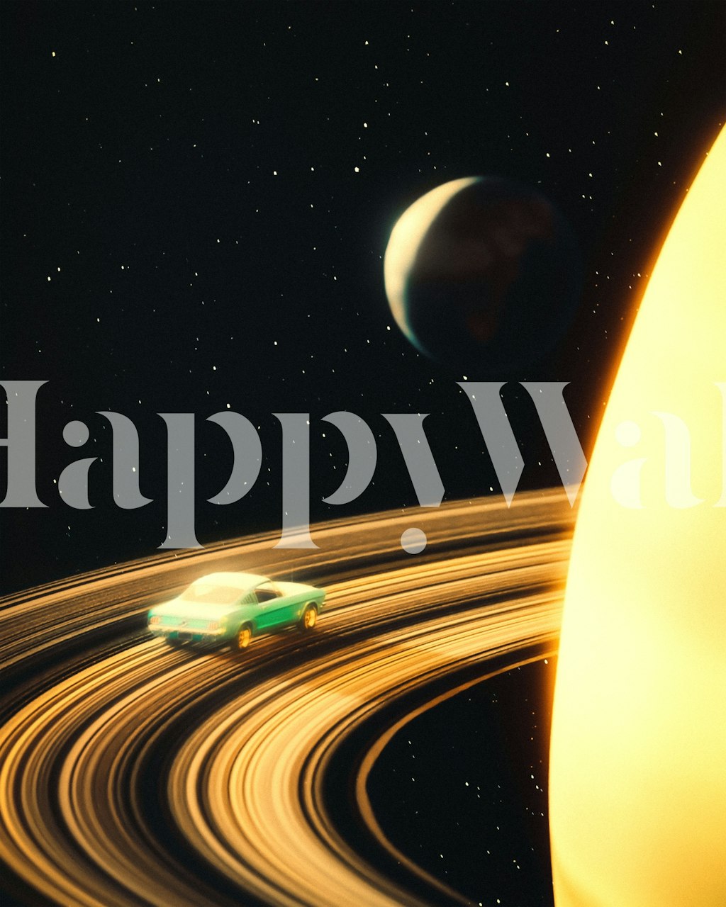 Saturn Highway wallpaper design in a room