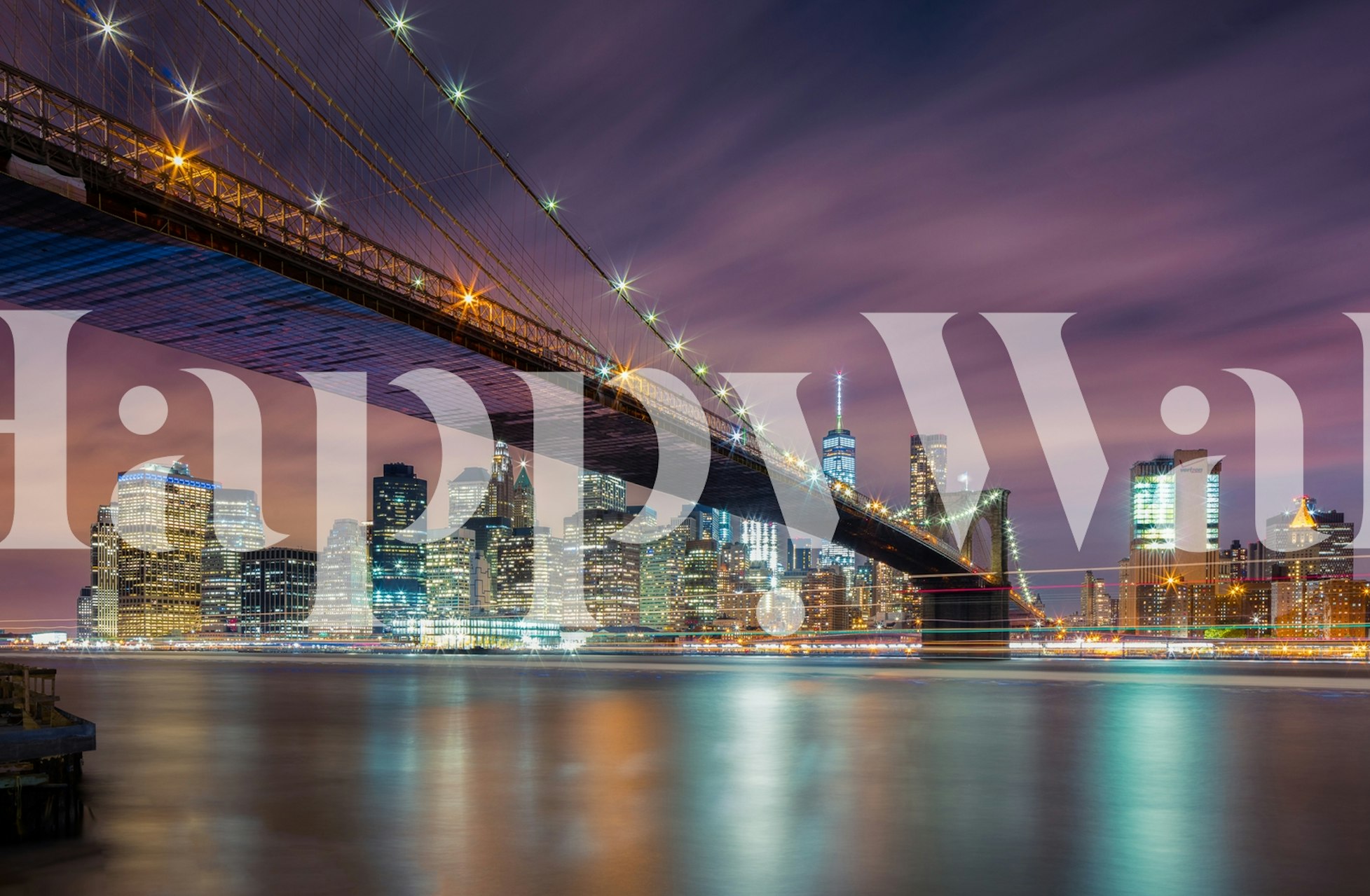 Brooklyn Bridge and city lights wallpaper