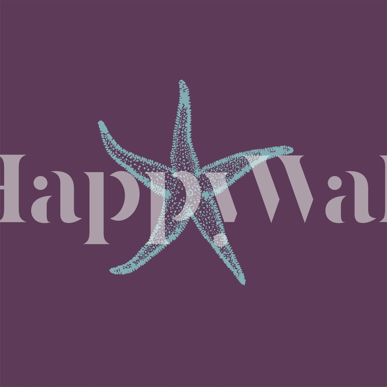 Tapeta Dark purple aqua sea star v místnosti