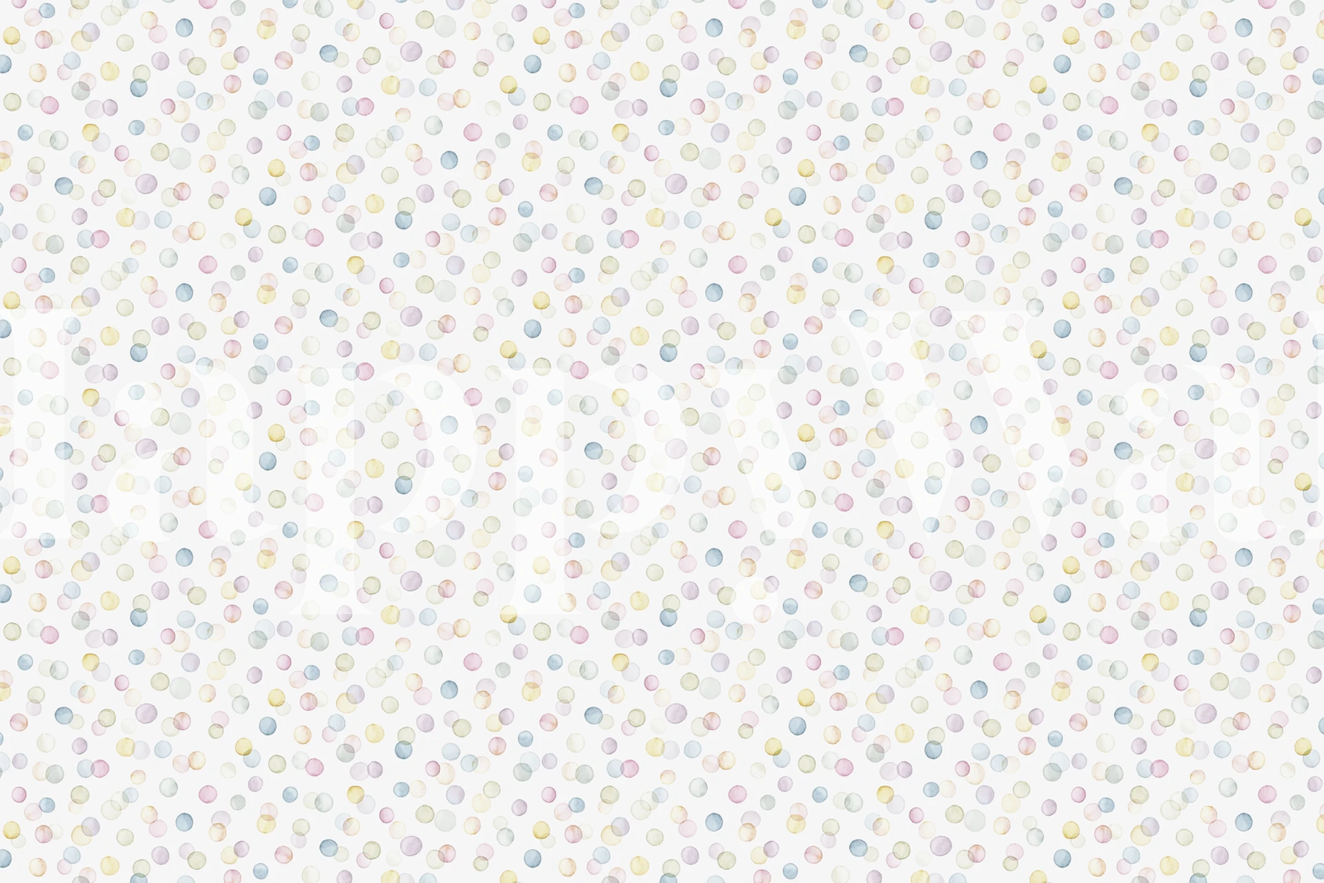 Pastel colored dots in varying sizes on a white background wallpaper