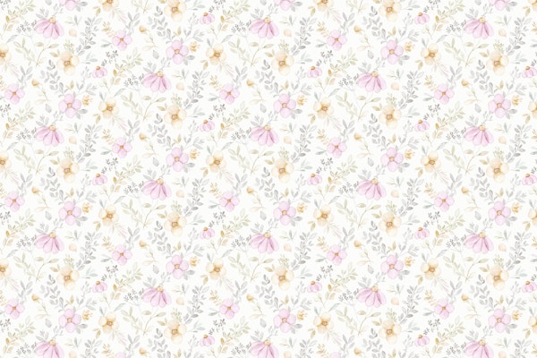 Spring pink flowers watercolor