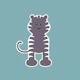 Mint pastel green tiger art