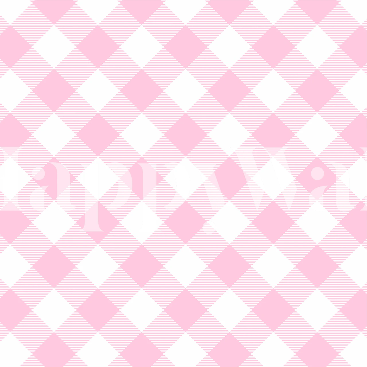 Baby pink gingham pattern wallpaper in a room