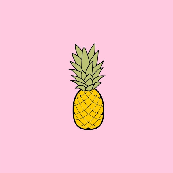 Solid pink yellow pineapple
