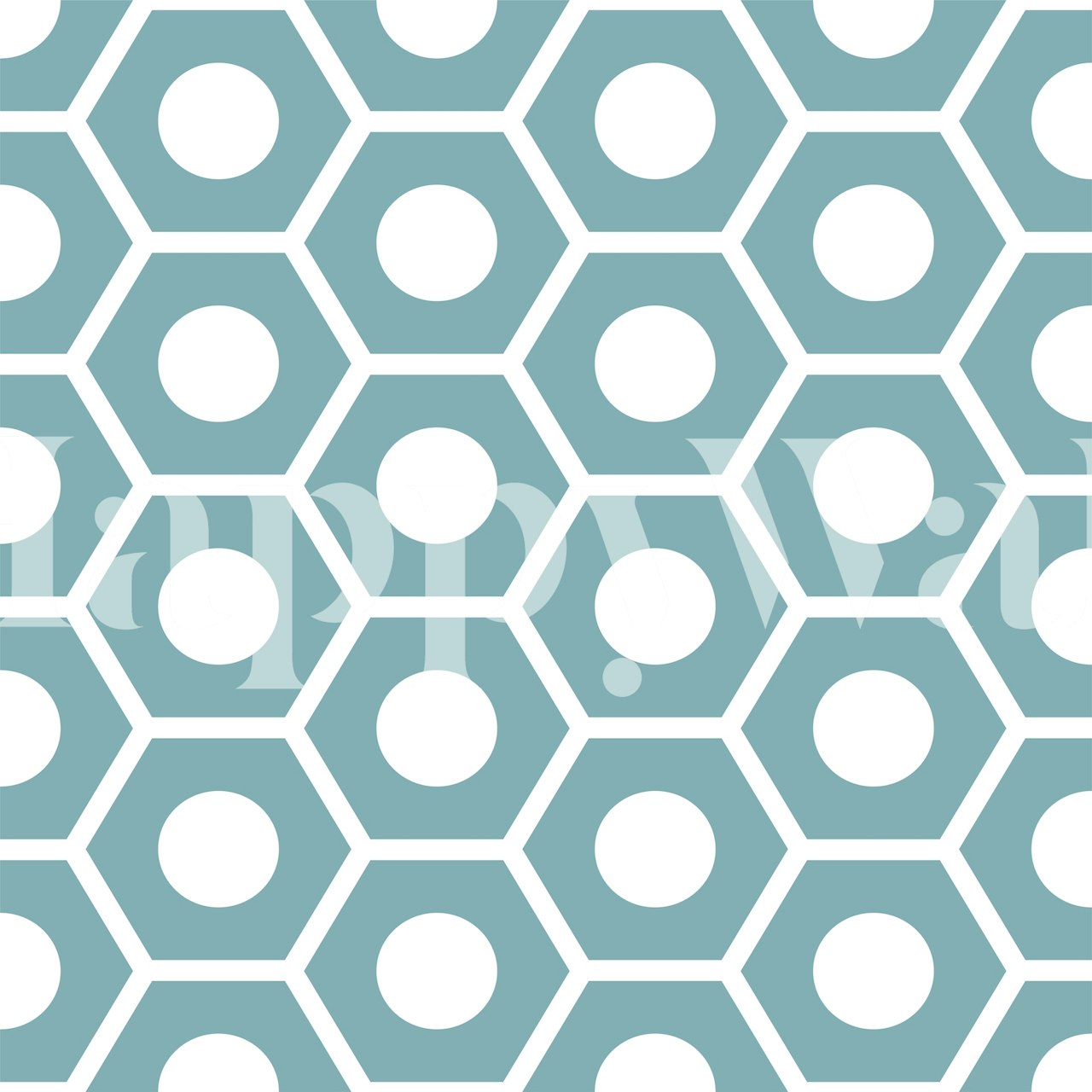 Fotomural de pared con patrón hexagonal verde menta que muestra un diseño geométrico.