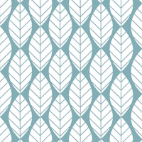 Mint green leaves pattern tapet