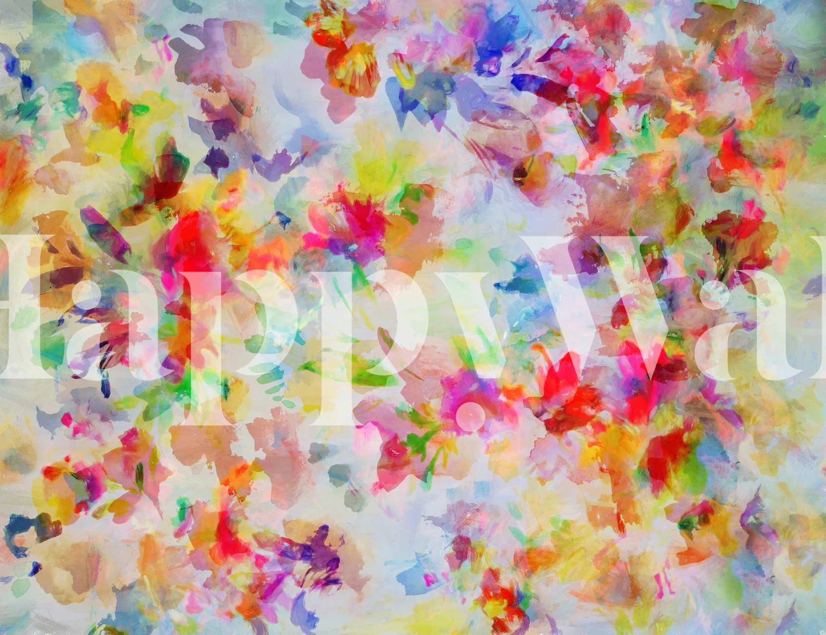 Kleurijke bloemen in levendige tinten op een zachte achtergrond wallpaper