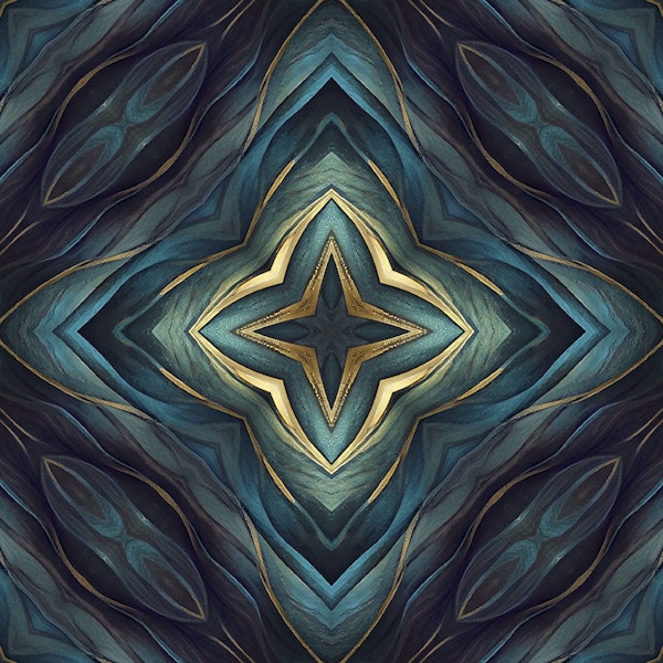 Artisanal Mediterranean Tile Design Blue Gold_2