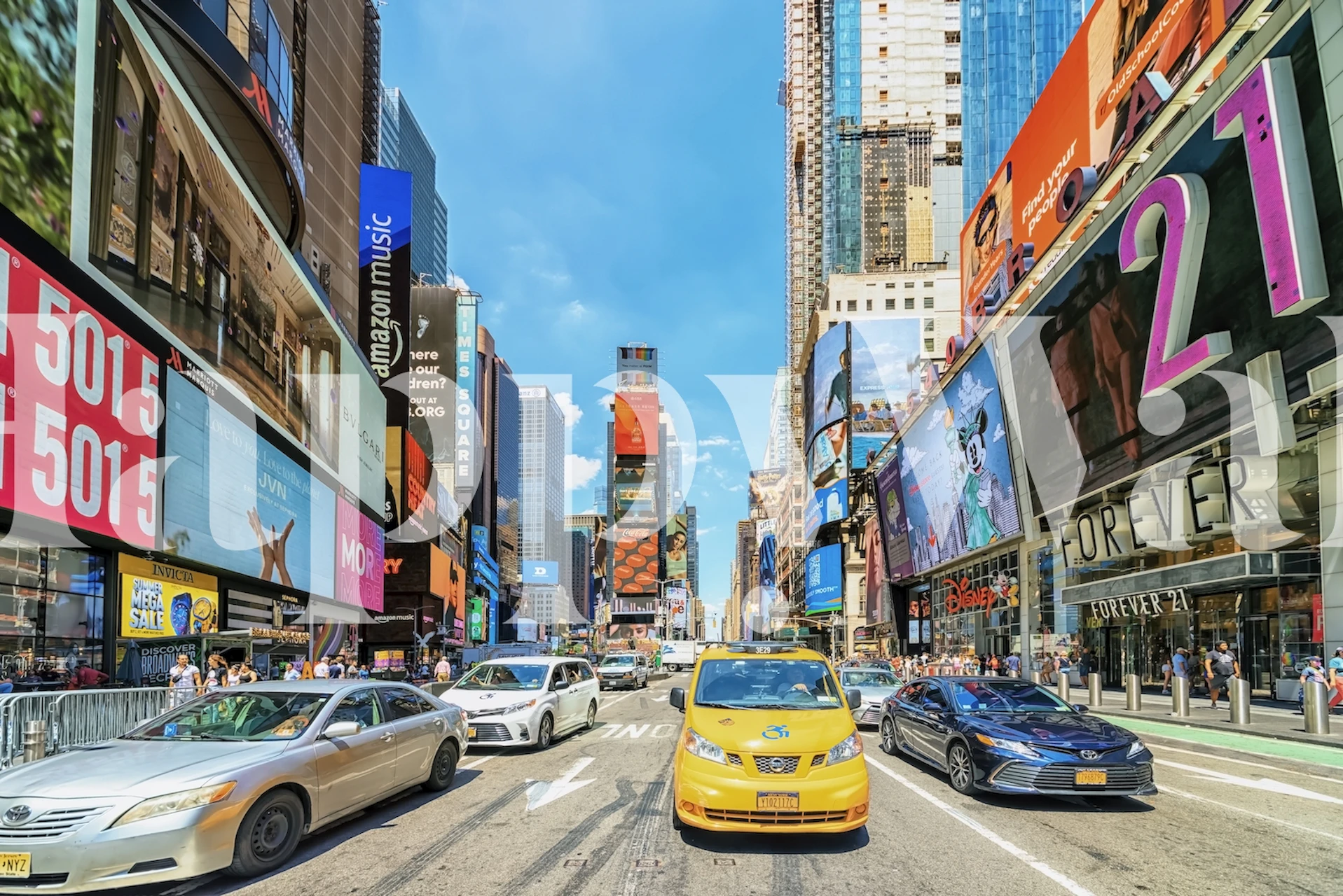 Papier peint Times Square dans une pièce moderne