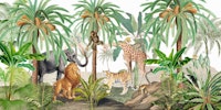Vintage Jungle Africa Safari papiers peint