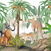 Vintage Jungle Africa Safari tapet