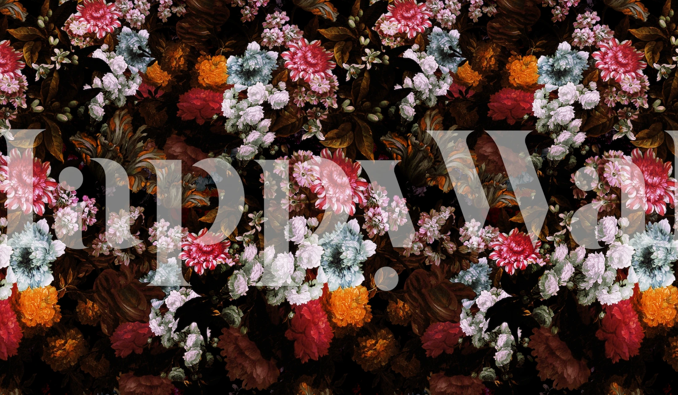 Moonlight Garden III floral wallpaper