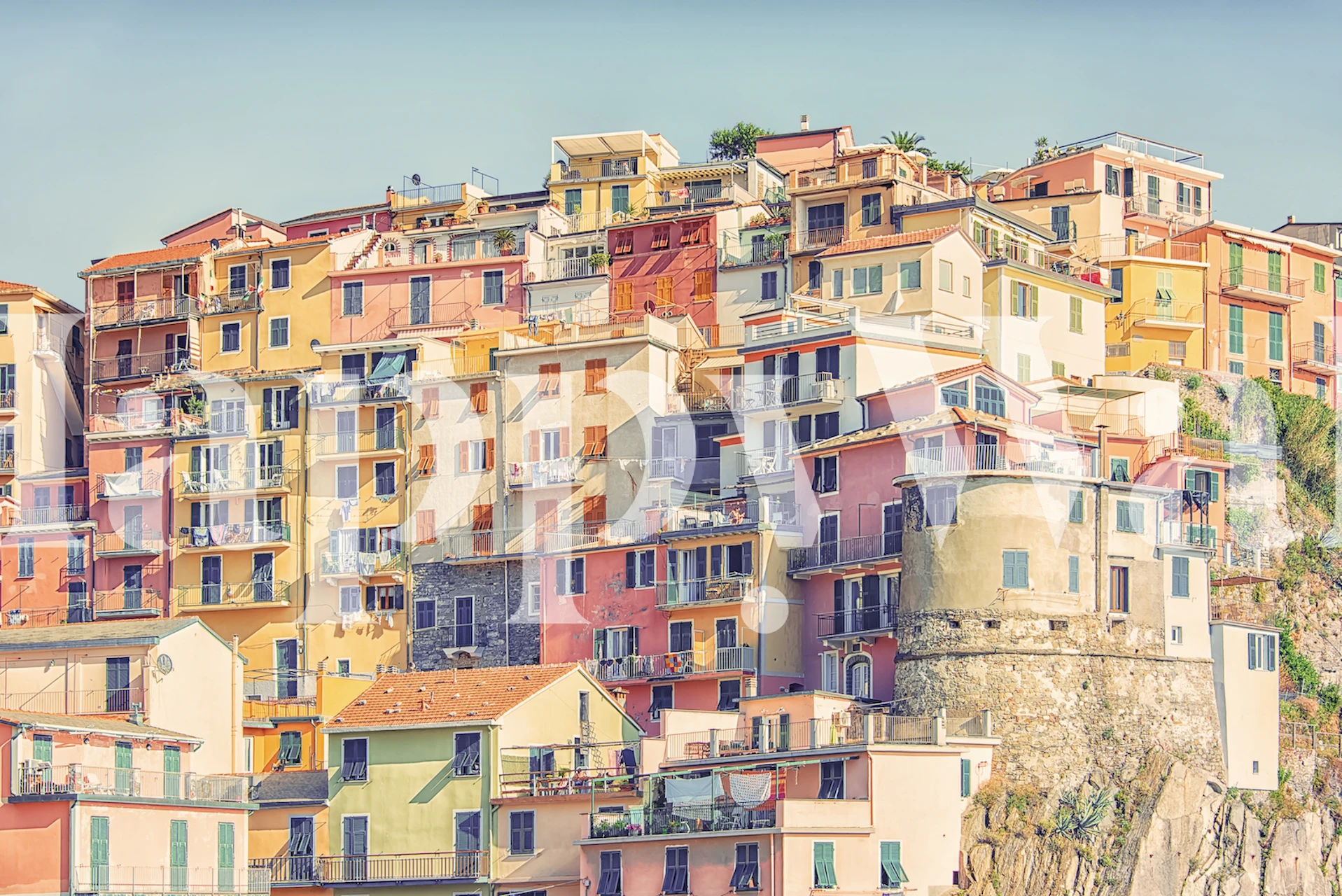 Farverig Manarola tapet i et livligt rum