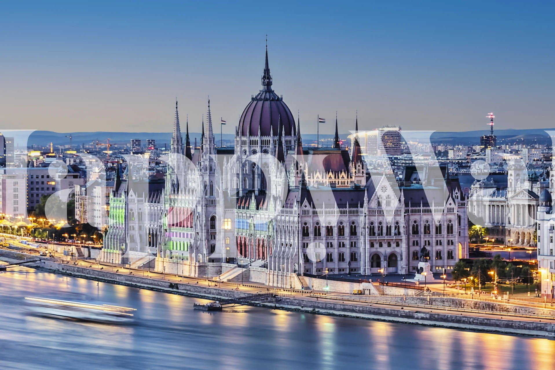 Hungarian Parliament wallpaper in a room