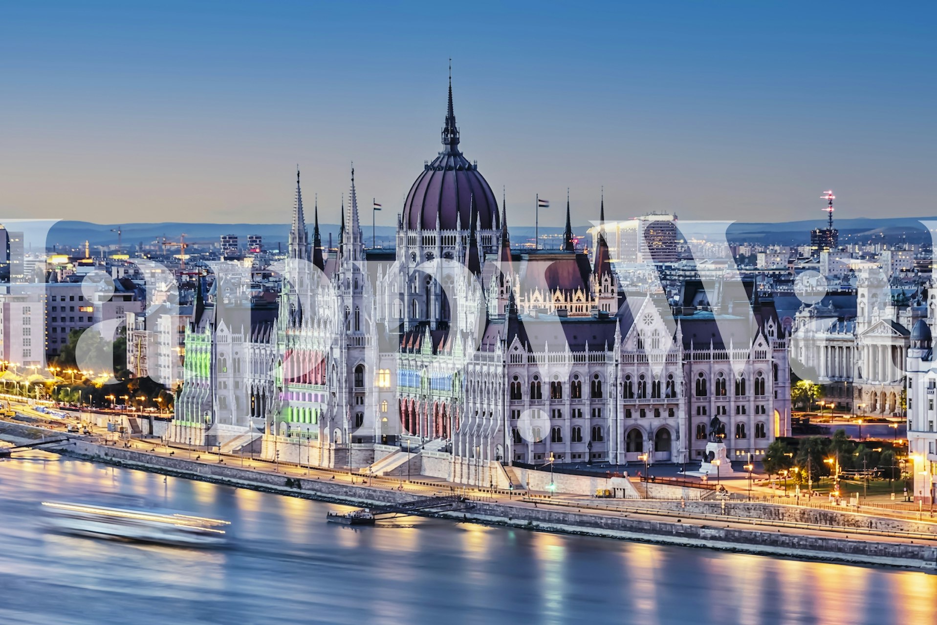 Hungarian Parliament wallpaper in a room