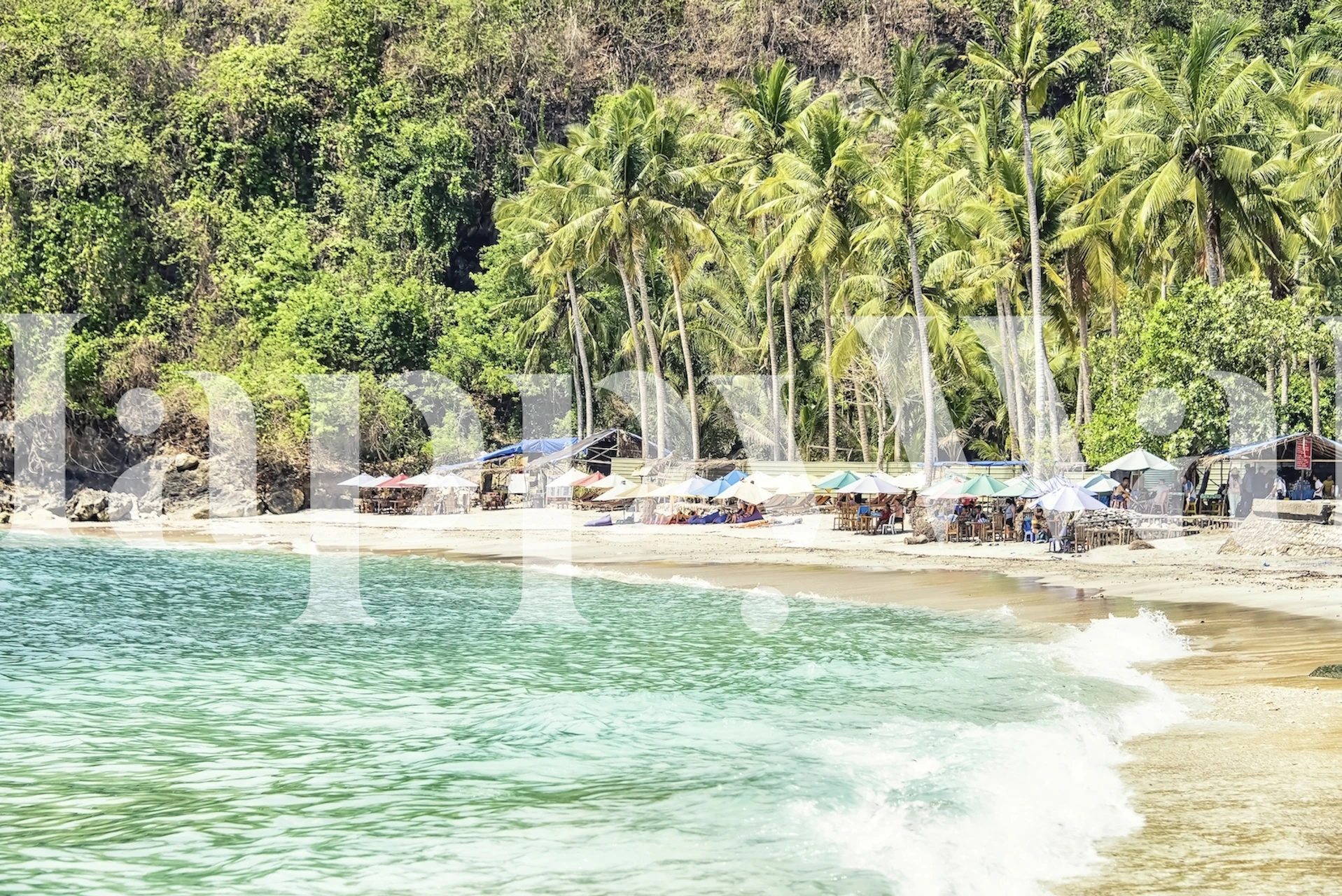 Papel de parede Crystal Bay em um ambiente de quarto