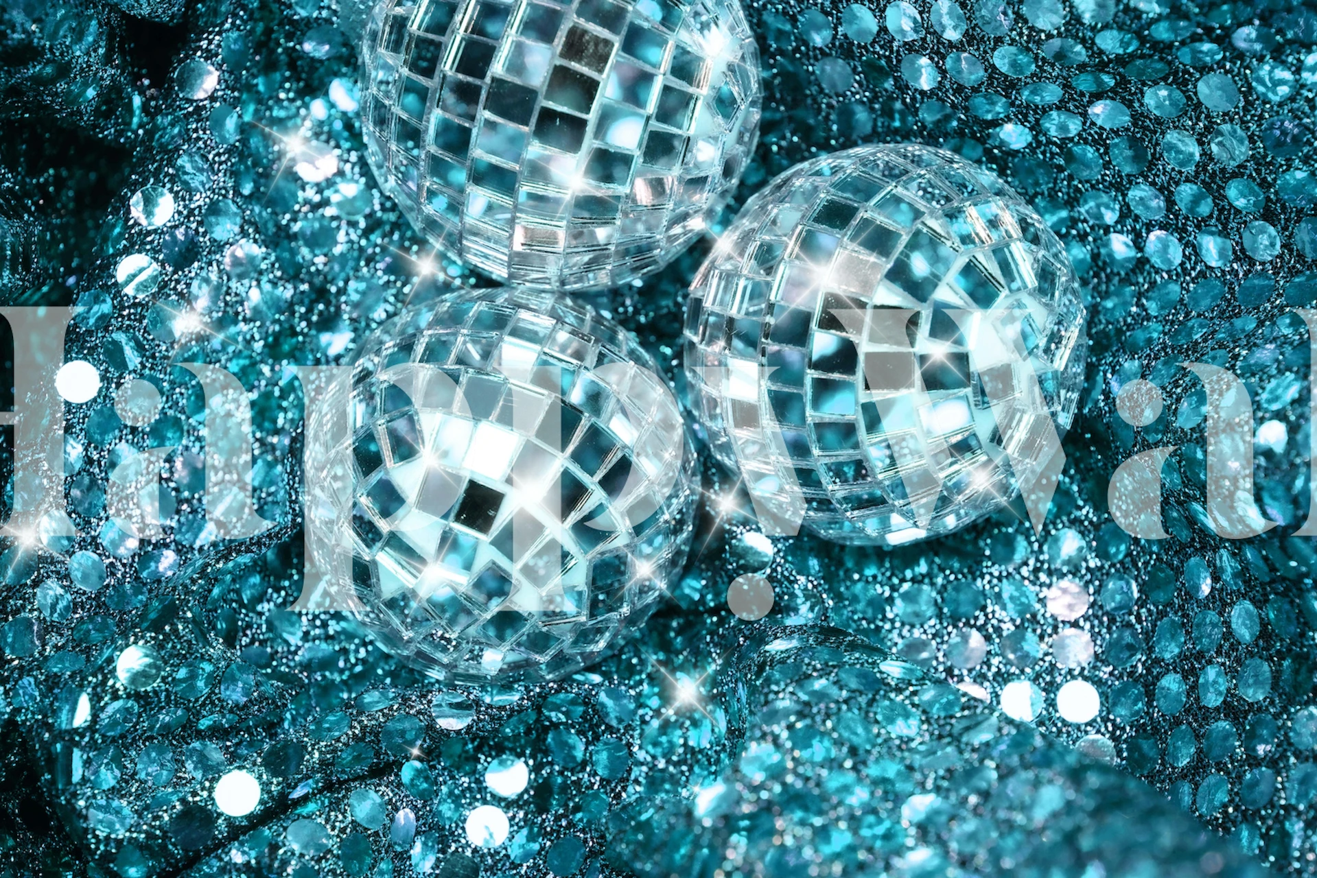 Disco Balls Glam 16 tapetti tyylikkäässä huoneessa
