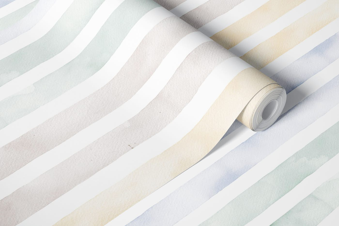 Watercolor soft striped wallpaper roll