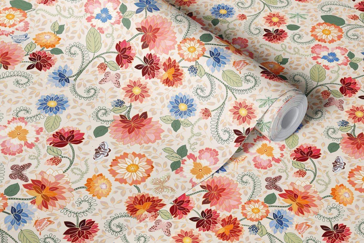 French florals wallpaper roll