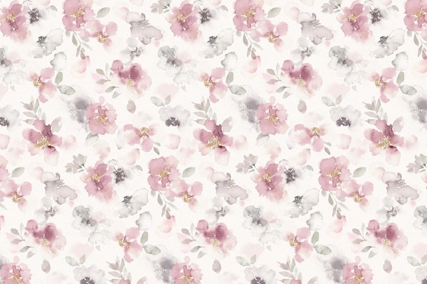 Misty pink floral watercolor